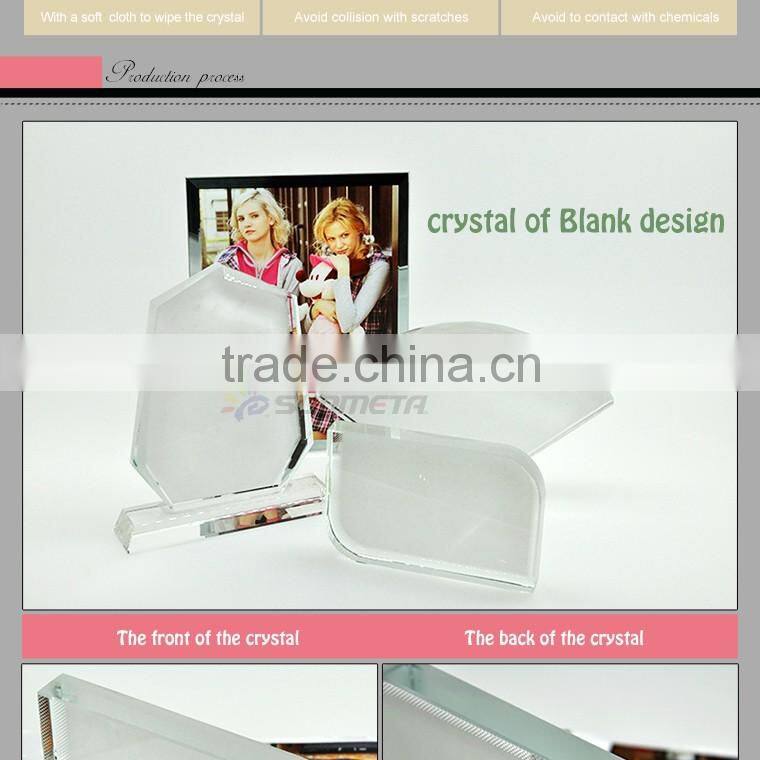 Hotsale L150*H100*W20mm smooth angle square blank sublimation 3d photo crystal