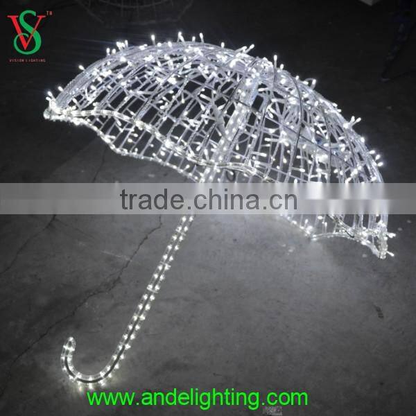 Wholesale Outdoor decoration lighted umbrella sculpture led light