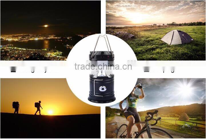 rechargeable solar power LED camping lantern with cellphone charge fuction