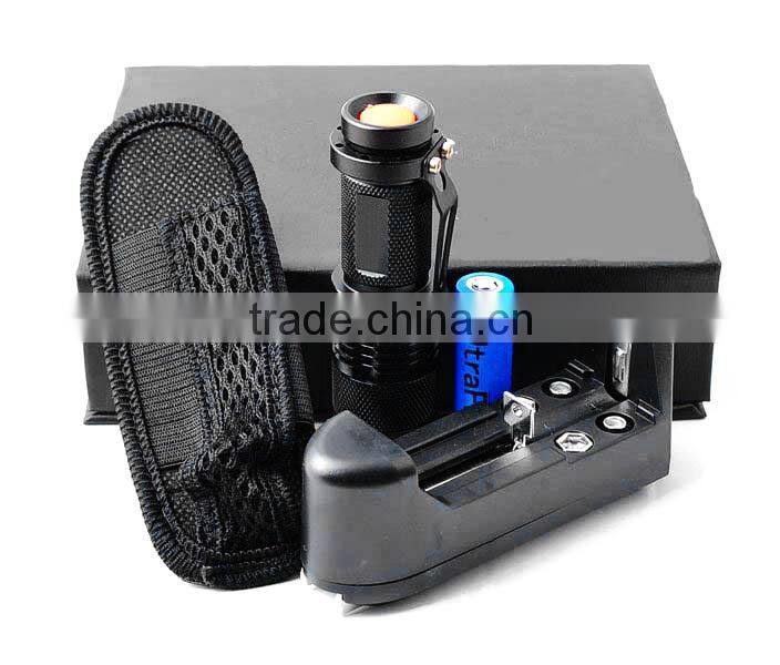 most powerful zoom aluminum q5 led torch flashlight