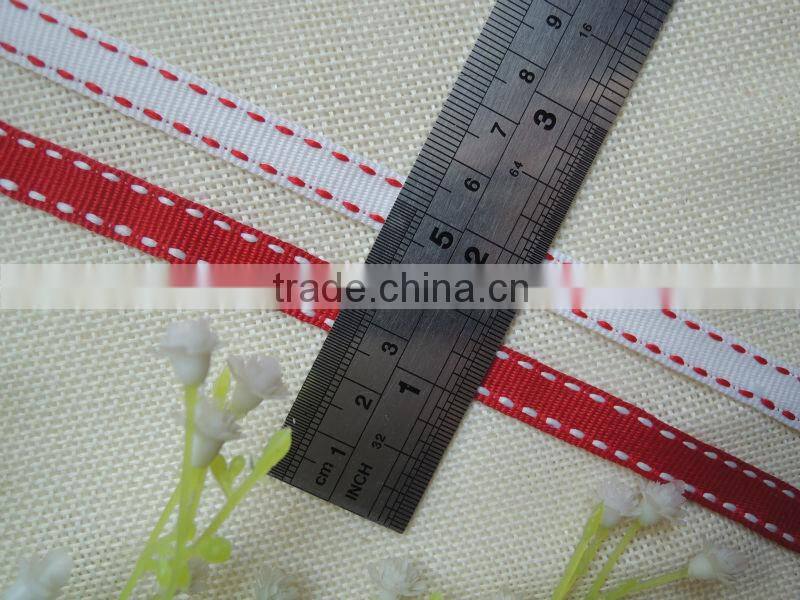 Saddle stitch grosgrain ribbon