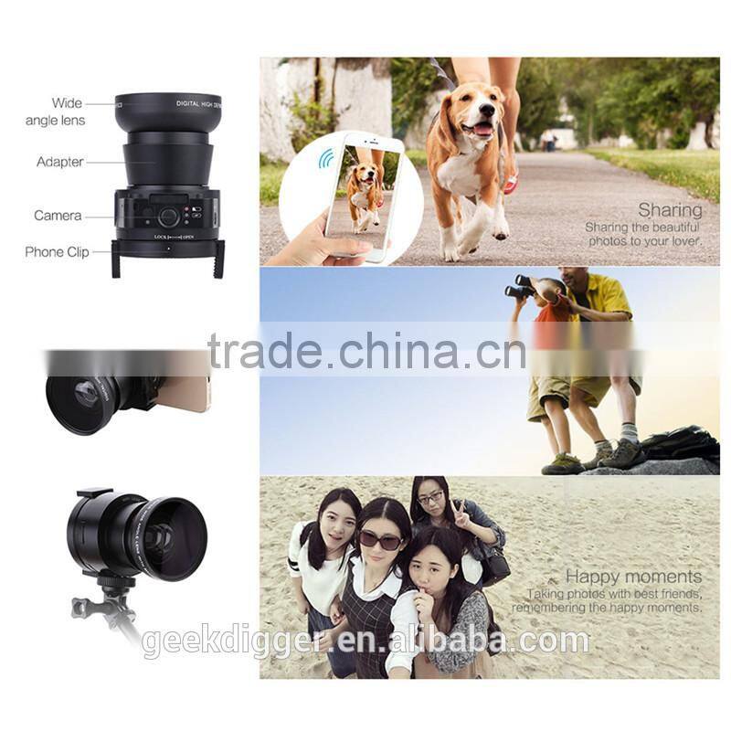 AMKOV OX5 4X digital 5X Optical Zoom Digital Camera 120 Degree Wide Angle Lens 20MP Full HD 1080P 30fps