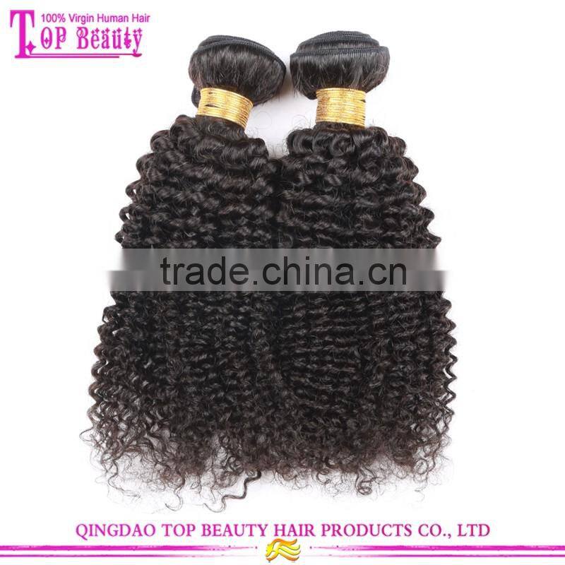 2016 Hot sale full cuticle 4c afro kinky curly human hair weave, mongolian kinky curly hair