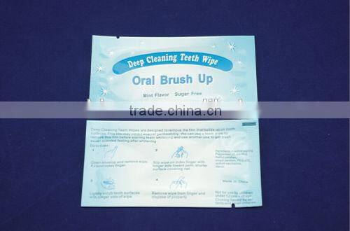 Teeth wipe, fresh up--teeth cleaning, without toothbrush or water,wine wipe, brush up, teeth whitening