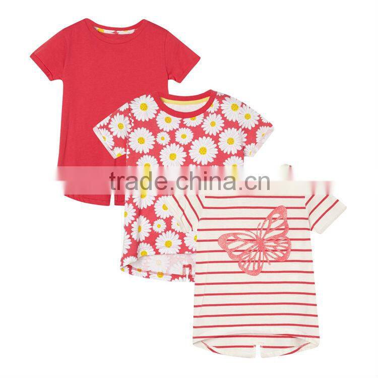 2014 new stylish girls t shirt kids printed t shirts bulk wholesale