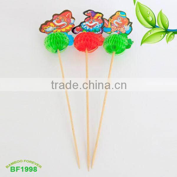 Wooden decoration cpcktail party toothpicks with clown