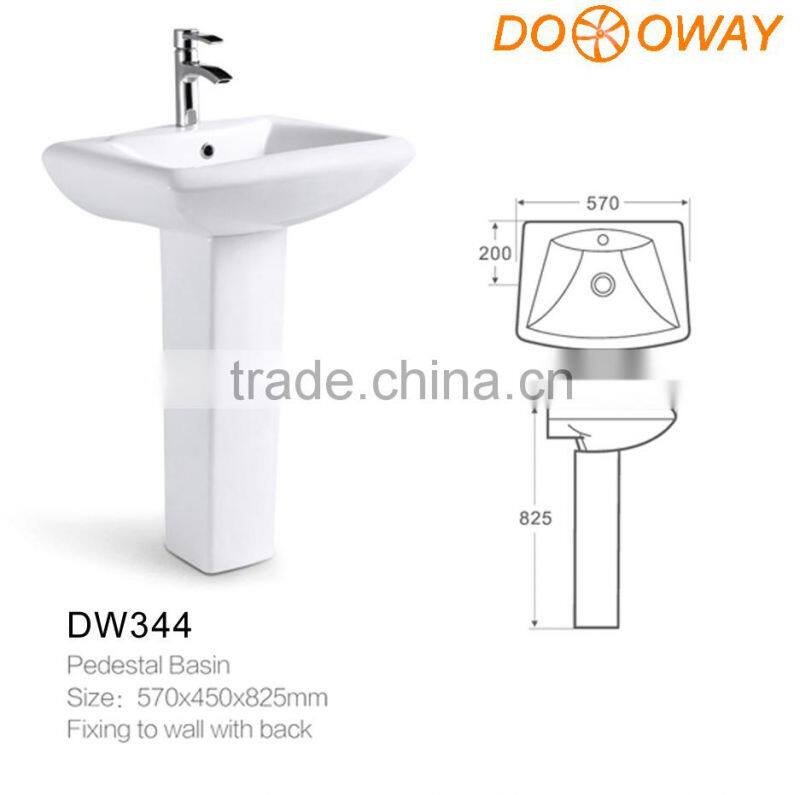 white deep ceramic moroccan sink DW344