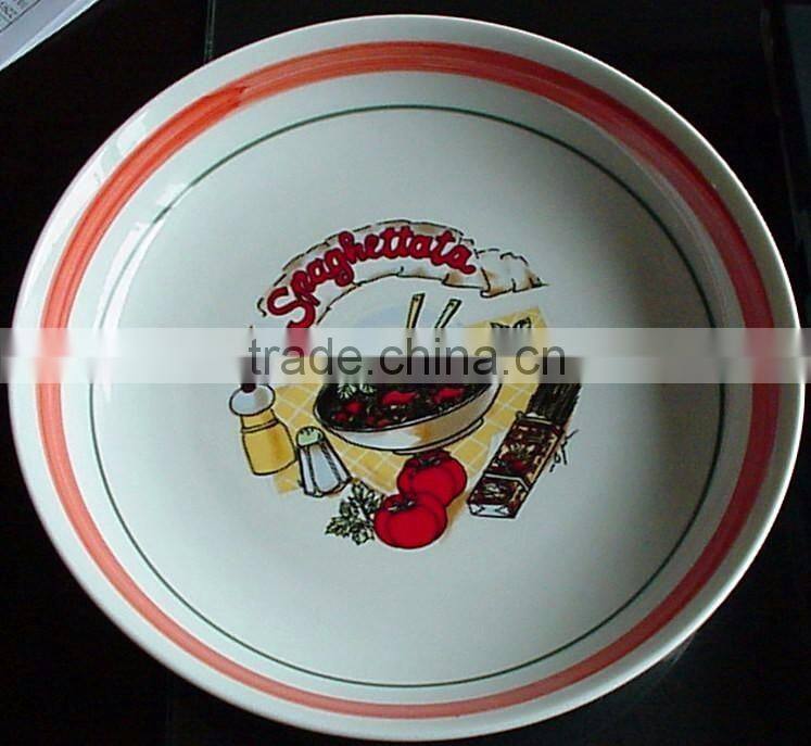 Factory supply porcelain pasta plate set