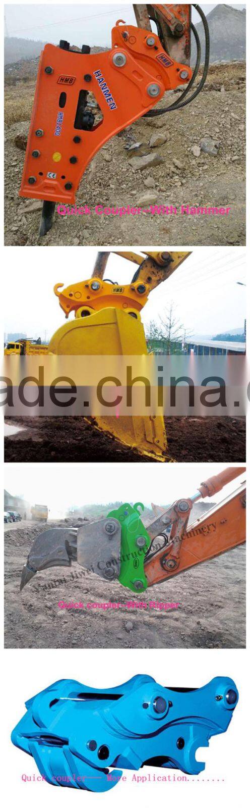 excavator crusher bucket quick hitch