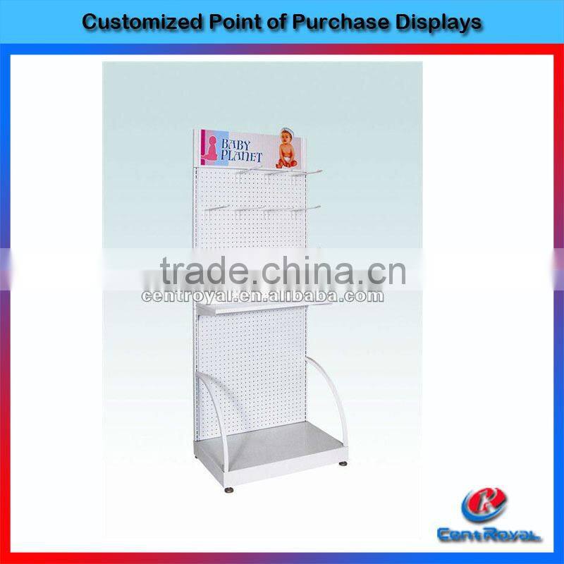 Hot sale shopping mall floor metal baby toy display rack with hooks