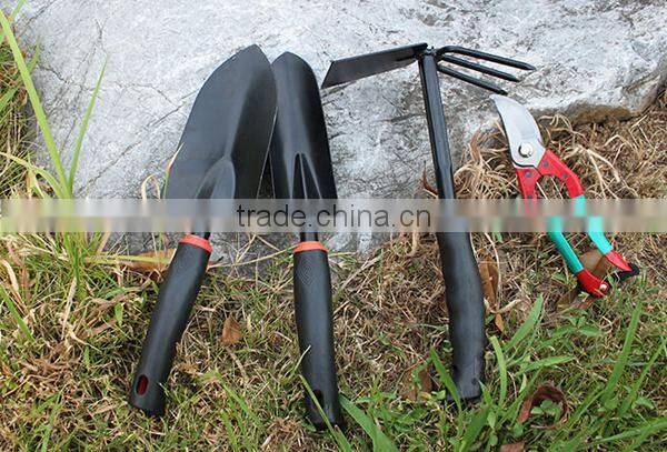 4-Piece Garden Tool Set.Two Different Trowel, Rake and Pruning scissor