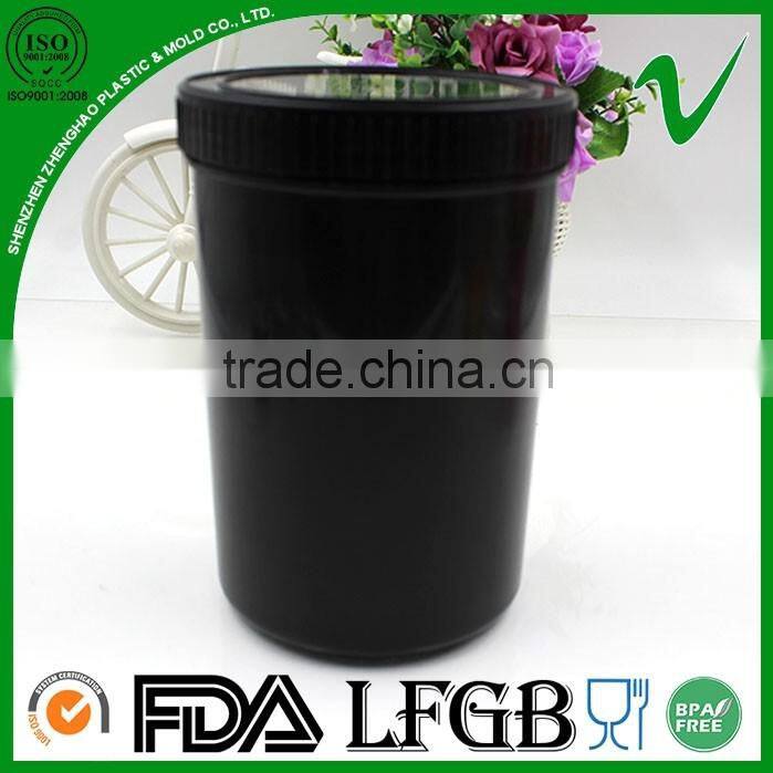 black 1000ml wild-mouth plastic ink water bottle with screw cap