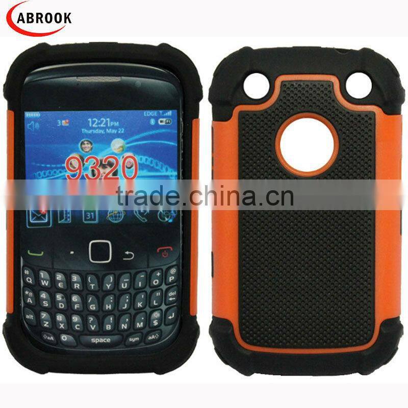 Hot selling robot style mesh texture holster combo cell phone case for Blackberry 9320