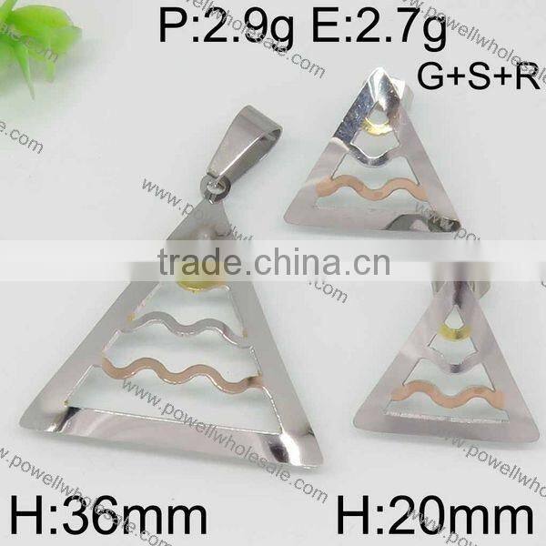 Powell wholesale popular china suppliers jewelry three tones color hot jewelry set