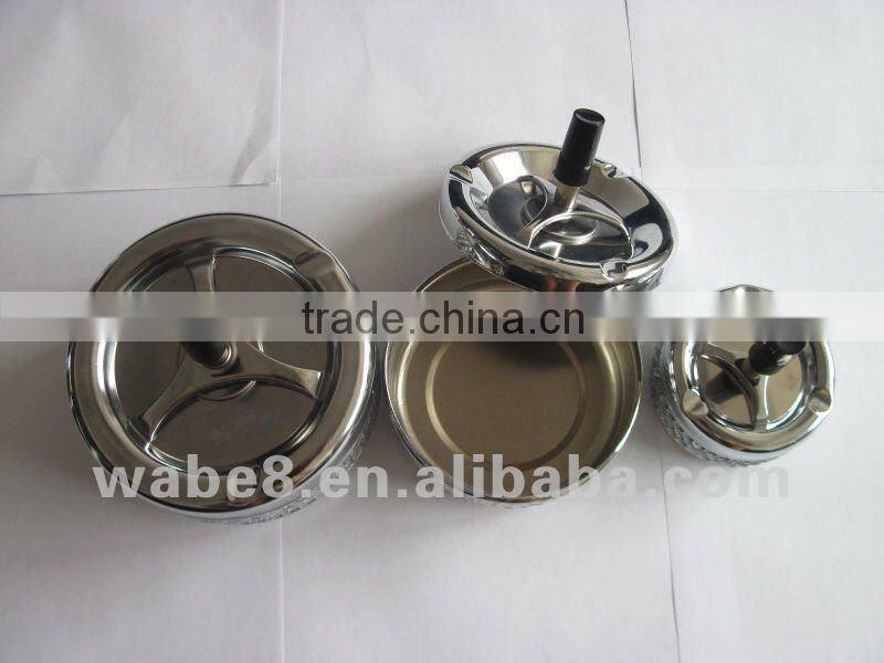 metal ashtray with crystal