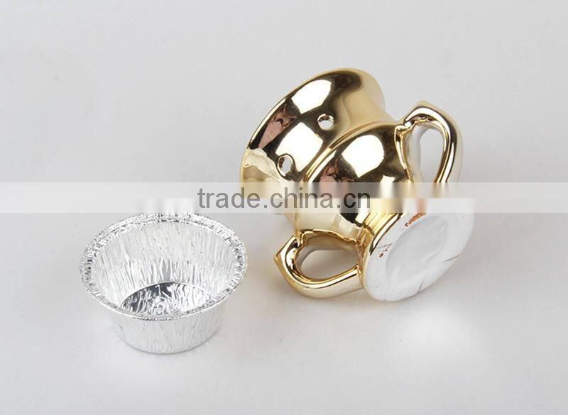 2016 new hot sell golden Arabic incense burner candle burner cramic incense burner for charcoal