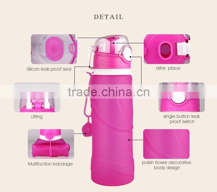 Silicone Folding Bottle use for Go Outdoors travel, running, go hiking