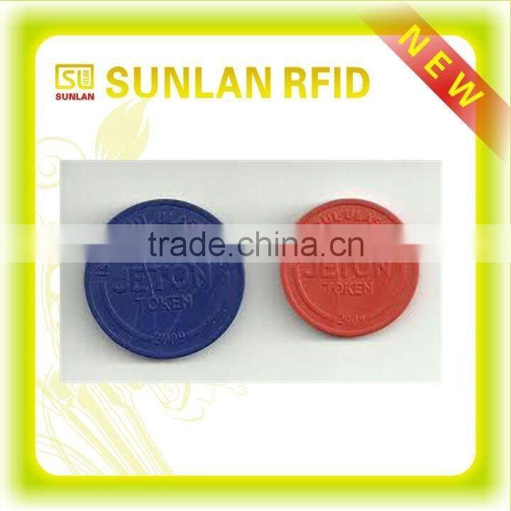 Customized size waterproof colorful 13.56mhz rfid plastic tokens with MF S50 for metro