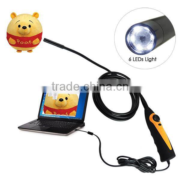 High Definition USB Video Inspection Borescope/ 3M Cable Endoscope Pipe Snake Scope 8.5mm HD Camera 6 LED