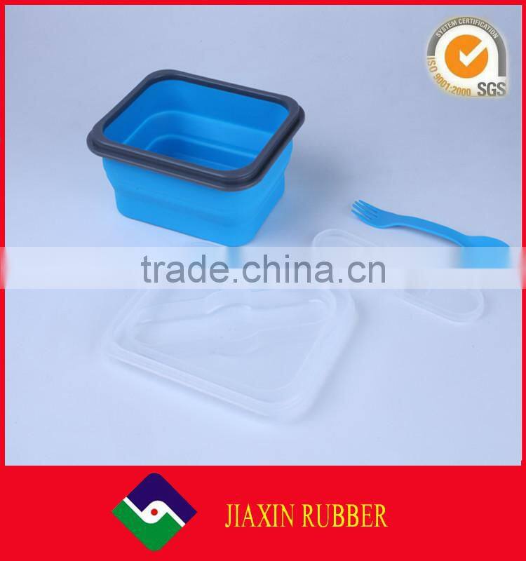 FDA approve food grade collapsible silicone lunch box portable bento box disposable food containers 600 ml