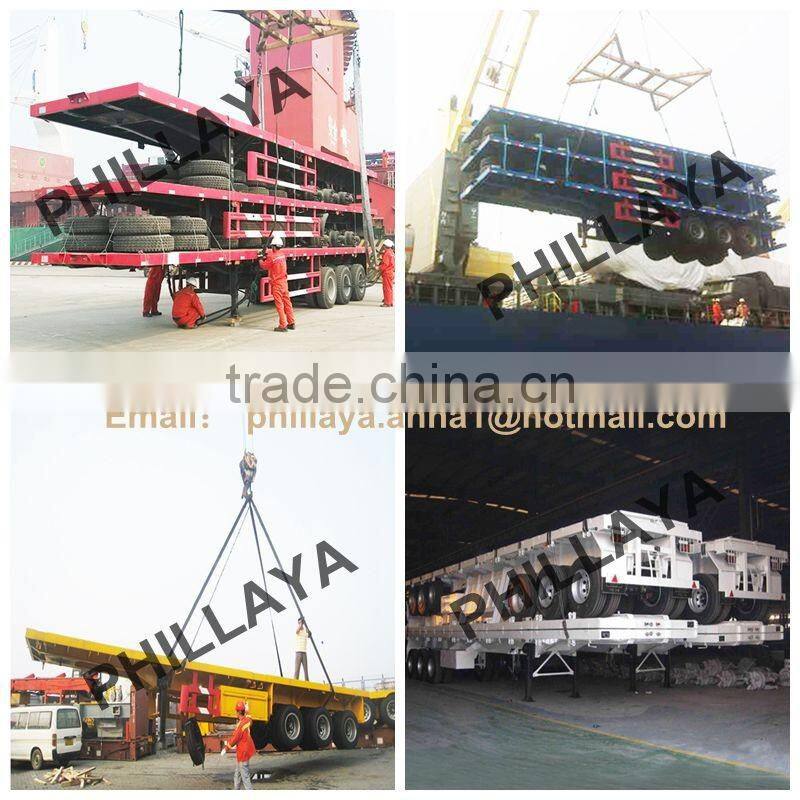 China New 40T 3 Axle Drop Deck Trailer for Container Transport
