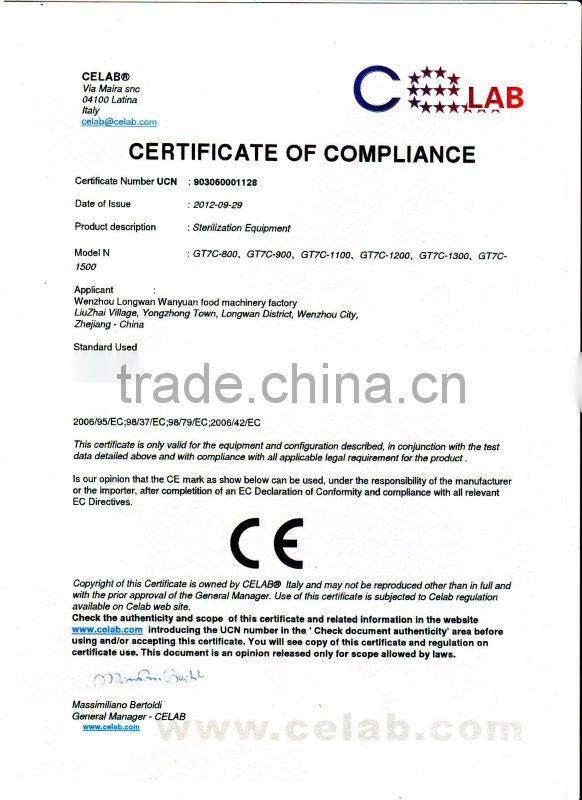 CE proved PLC control water spray retort sterilizer