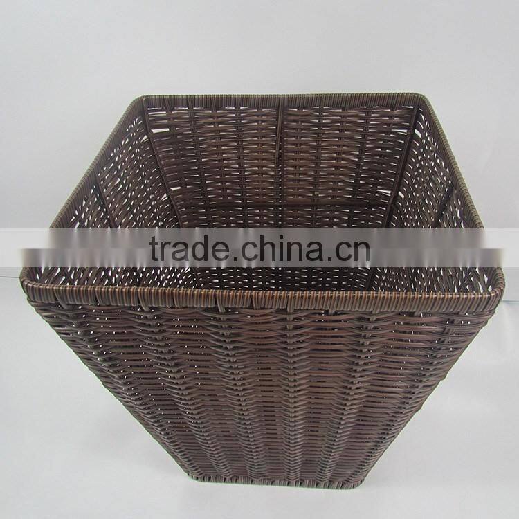S&D Handmade plastic rattan display disposable supermarket fruit basket