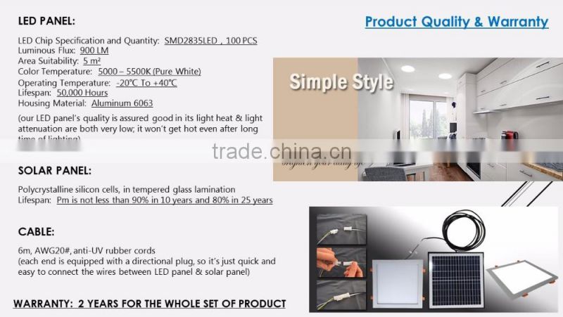 SUNNY 2017 Solar Skylight Solar LED Panel Lighting System
