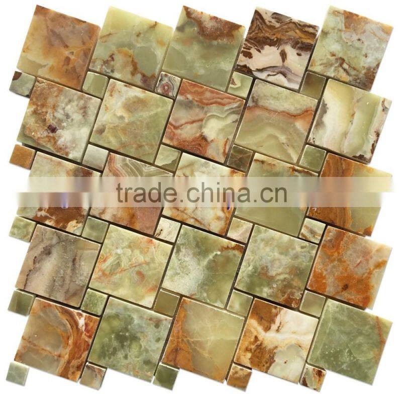 Colorfull Top Quality MULTI GREEN ONYX MOSAIC TILES COLLECTIONS
