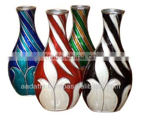 Contemporary handmade metal vase for home decoration