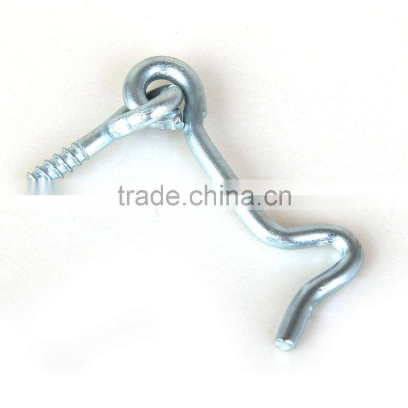 Safety gate zinc plated hook with screw eyes-2-pack