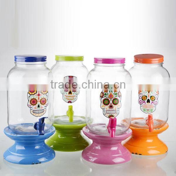112oz colorful machine made dispenser with the tap or caramil stand