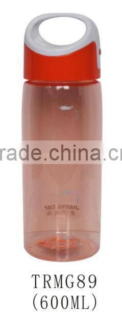 Portable 600ml BPA free plastic transparent sports bottle
