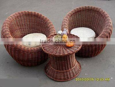 willow wicker sofa set for living room decoration