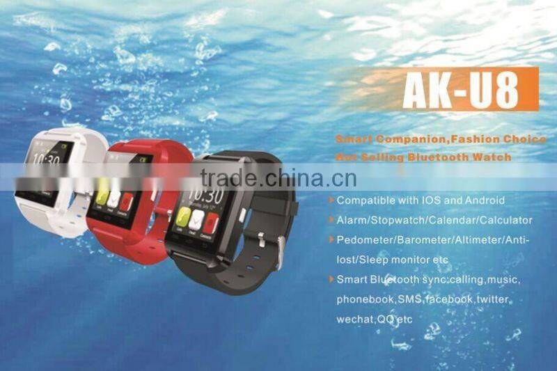 2016 Factory wholesale cheap price U8 bluetooth smart watch for Christmas gift