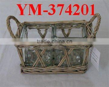 cheap small wicker candlestick holer