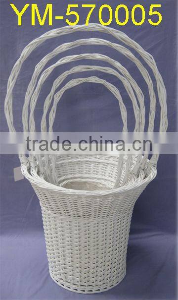 Round Dark Willow Basket Set of 3
