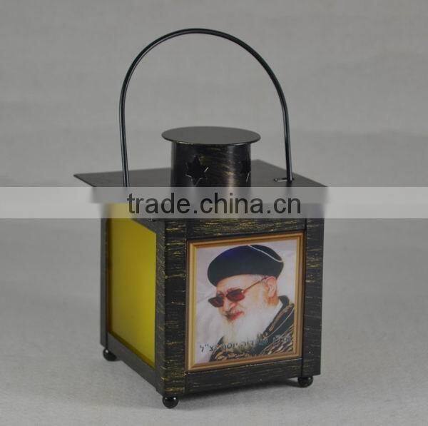 Metal candle lantern for religious