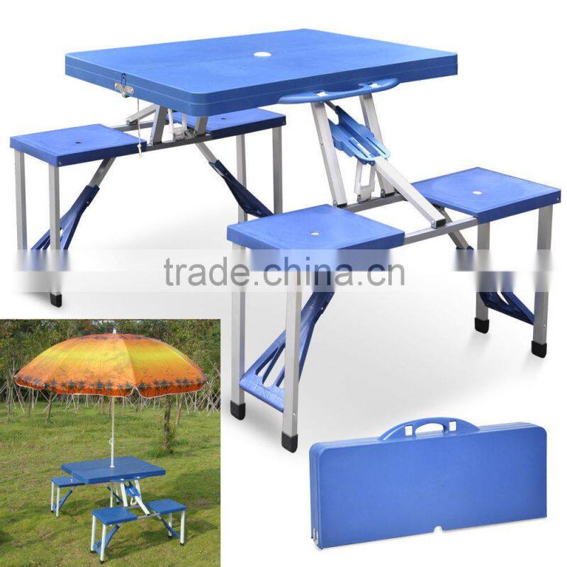 Portable Folding Table Tops Picnic Camping Outdoor Plastic Aluminum Sheet Dining 4 Chairs/Benches