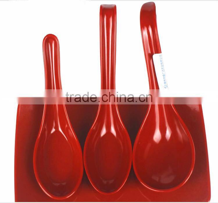 red and black two tone melamine serving kitchen utensils, melamine spoons