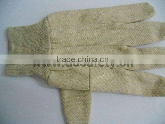 DDSAFETY High Quality Safety Gloves With 5Years Experience White Cotton Canvas Glove Knit Wrist