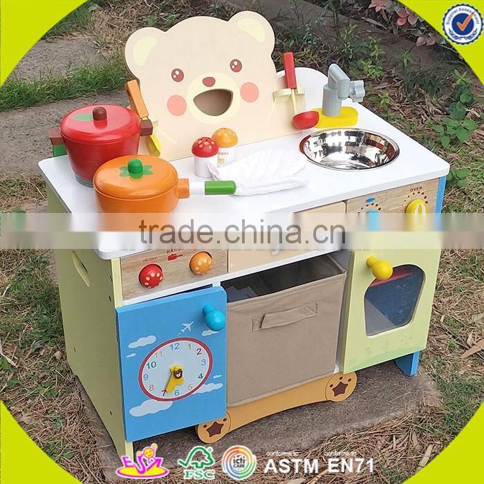 wholesale cute wooden pretend kitchen toy, fashion kids wooden kitchen toy, interesting children wooden kitchen toy W10C141