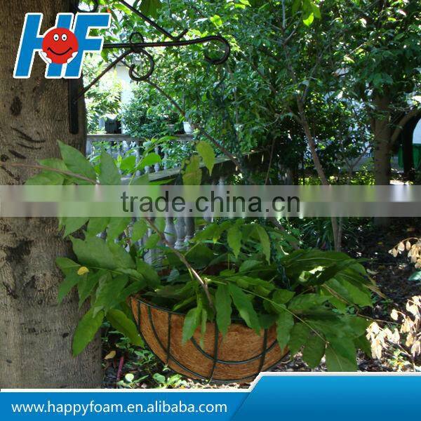 flower hanging basket planter with coconut