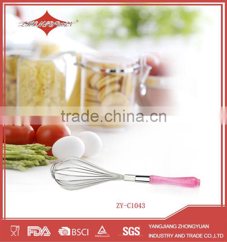 ZY-C1043 kitchen tools manual stainless steel egg beater with PS handle
