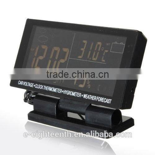 NEW Hygrometer Weather Forecast LCD Multi-use Digital Car Clock Thermometer