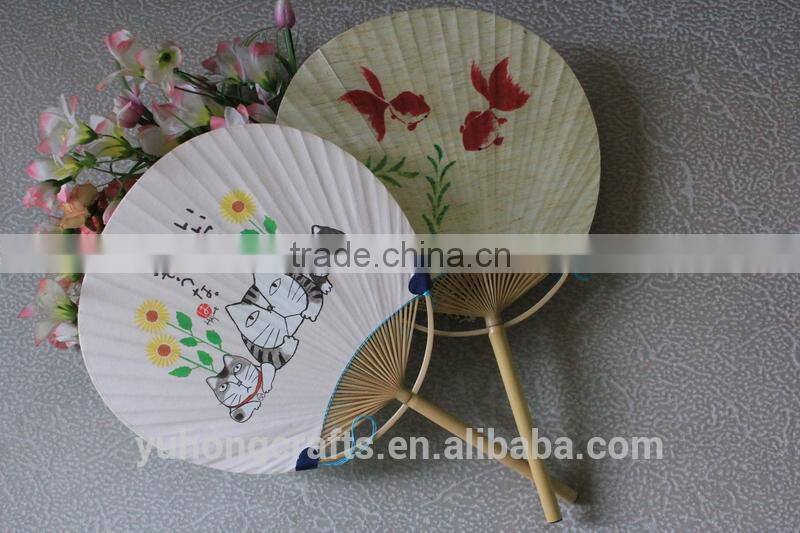 2014 the best fashion and beautiful paper round fan