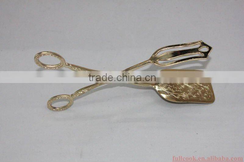 Deluxe food tong w/golden and silver