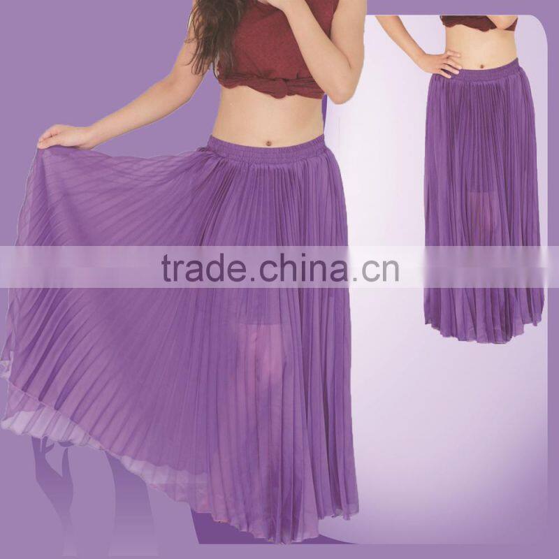 Hot Sale Stelisy Dark Blue Color Pleated Skirt Dance Plwated skirt