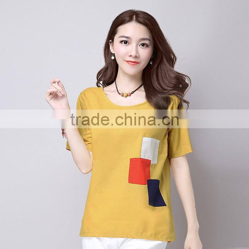 China factory wholesale custom logo cotton women's t-shirt embroidery shirt