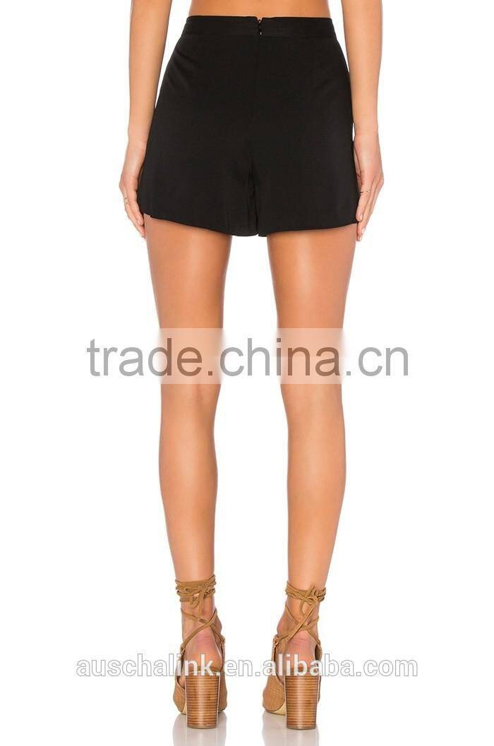 factory price fashion design wholesale girls black ruffle shorts
